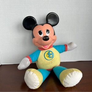 Vintage Mattel Mickey Mouse Hug & Glo Glow Light Up Plush Doll 13" tall